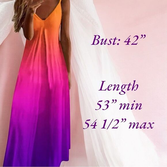 S♥️LD! Ombré Maxi Dress l Adjustable Straps l Soft Stretch l XXL l NWOT - Picture 3 of 8